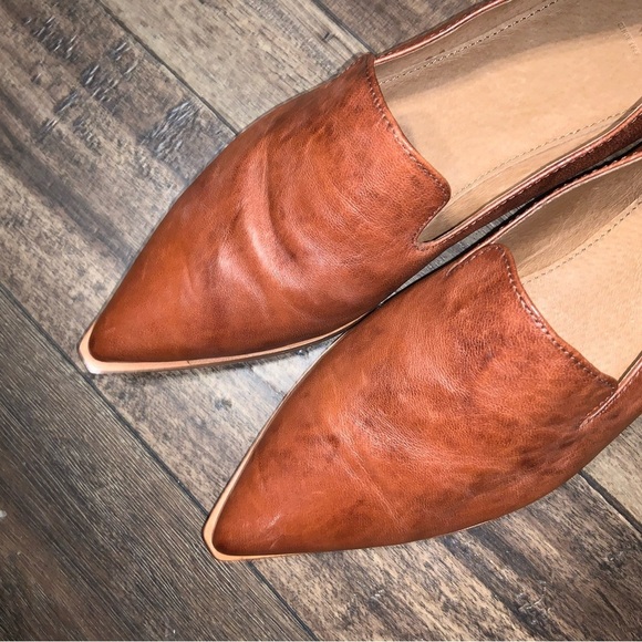 Frye Kenzie Venetian Flats Loafers Pointed cognac fall boho casual leather 198$ - Picture 4 of 9